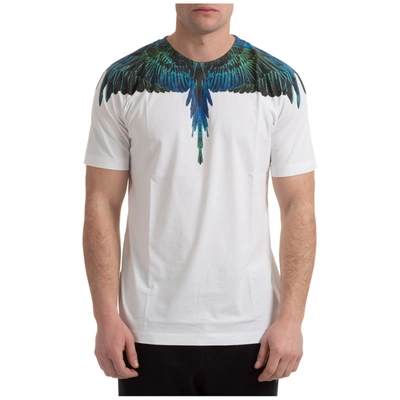 Shop Marcelo Burlon County Of Milan Men's Short Sleeve T-shirt Crew Neckline Jumper Wings In White