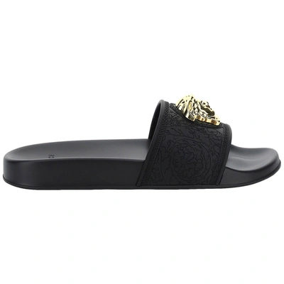 Shop Versace Women's Slippers Sandals In Black