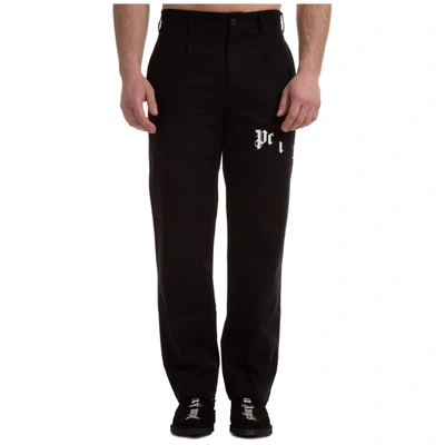 Shop Palm Angels Men's Trousers Pants Broken Logo In Black