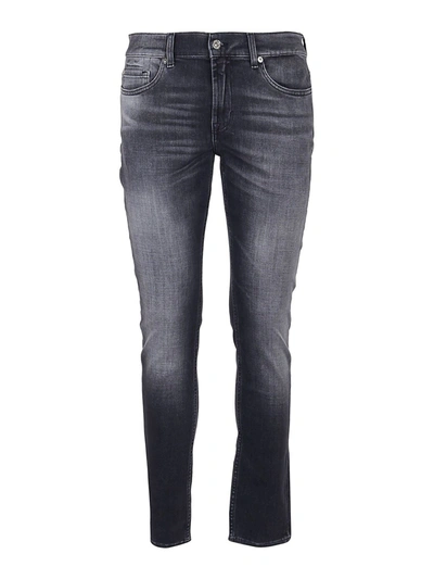 Shop 7 For All Mankind Ronnie Stretch Tek Leo Jeans In Black