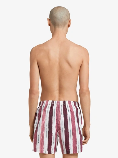 Shop Ermenegildo Zegna Striped Swim Shorts In Red