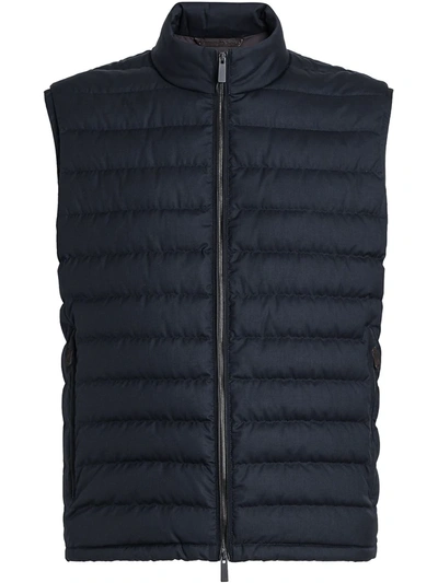 Shop Ermenegildo Zegna Padded Design Gilet In Blue