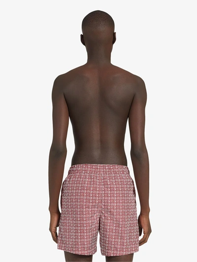 Shop Ermenegildo Zegna Monogrammed Swim Shorts In Red