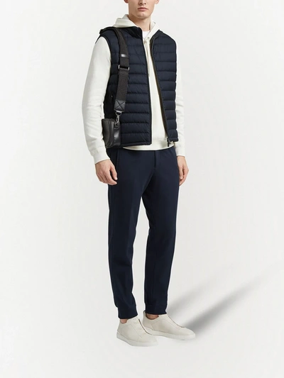 Shop Ermenegildo Zegna Padded Design Gilet In Blue