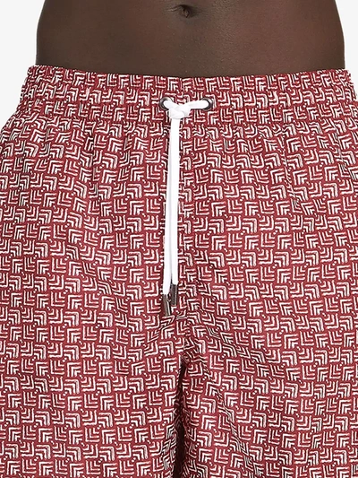 Shop Ermenegildo Zegna Monogrammed Swim Shorts In Red