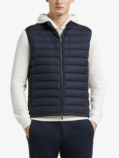 Shop Ermenegildo Zegna Padded Design Gilet In Blue