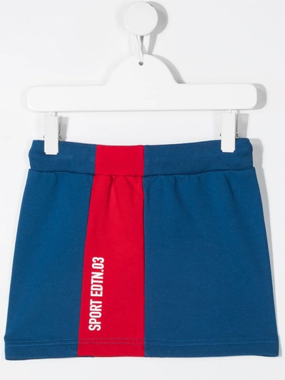 Shop Dsquared2 Logo-print Knitted Skirt In Blue