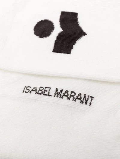 Shop Isabel Marant Logo-intarsia Socks In White