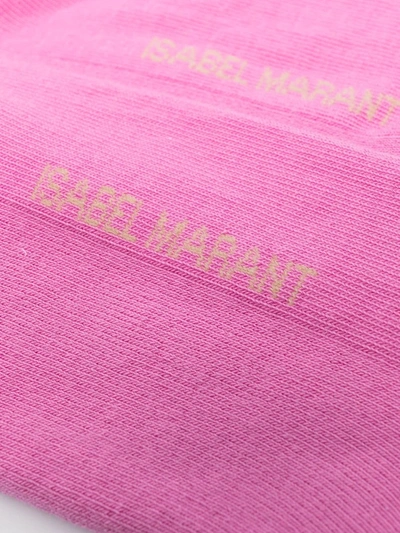 Shop Isabel Marant Logo-intarsia Socks In Pink