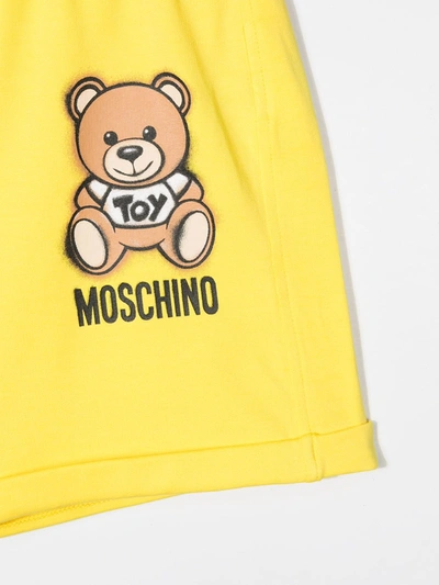 Shop Moschino Toy Bear Shorts In Yellow