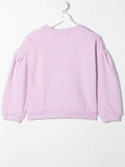 Shop Givenchy Logo Crew-neck Sweatshirt In Purple