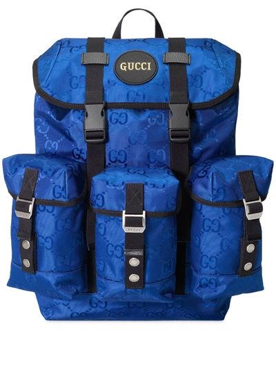 Shop Gucci Off The Grid Gg Multi-pocket Backpack In Blue