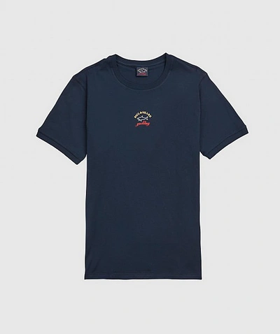 Shop Paul & Shark Chest Shark Logo T-shirt In Navy