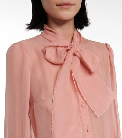 Shop Dolce & Gabbana Silk Chiffon Blouse In Pink