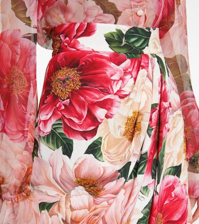 Shop Dolce & Gabbana Floral Midi Skirt In Multicoloured