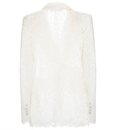 Shop Dolce & Gabbana Lace Blazer In White