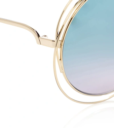 Shop Chloé Carlina Round Sunglasses In Blue