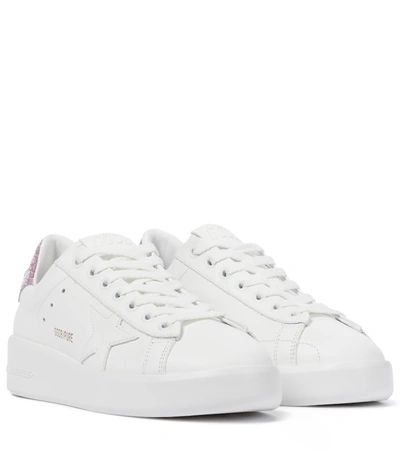 Shop Golden Goose Purestar Leather Sneakers In White