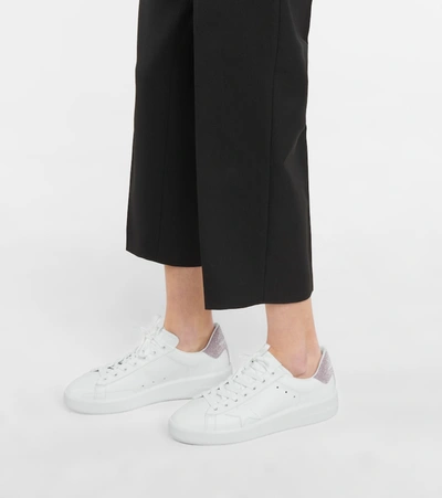 Shop Golden Goose Purestar Leather Sneakers In White