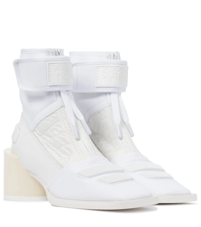 Mm6 Maison Margiela Leather Ankle Boots In White | ModeSens
