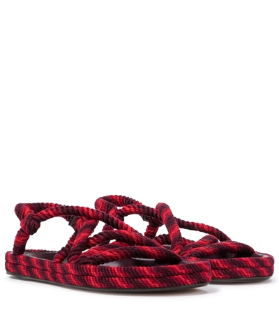Shop Isabel Marant Espa Braided Sandals In Red