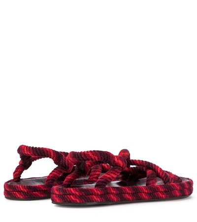Shop Isabel Marant Espa Braided Sandals In Red