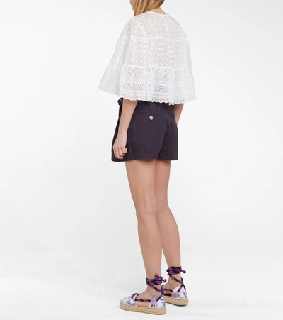 Shop Isabel Marant Étoile Parana Cotton And Linen Bermuda Shorts In Blue