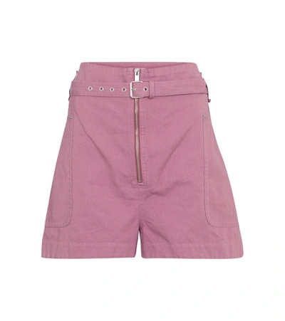 Shop Isabel Marant Étoile Parana Cotton And Linen Bermuda Shorts In Pink