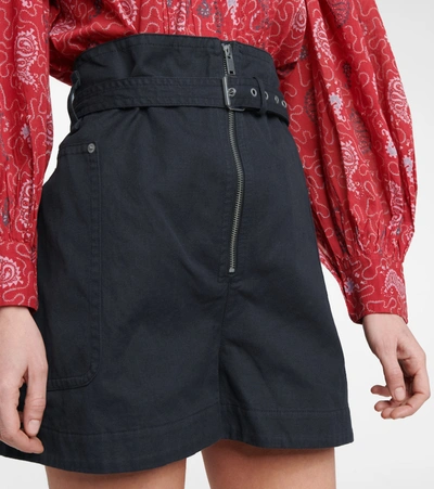 Shop Isabel Marant Étoile Parana Cotton And Linen Bermuda Shorts In Black