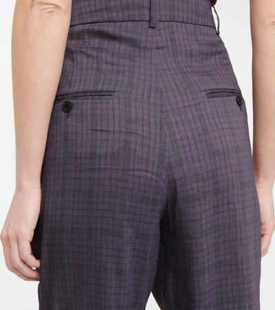 Shop Isabel Marant Étoile Lowea Checked Tapered Pants In Purple