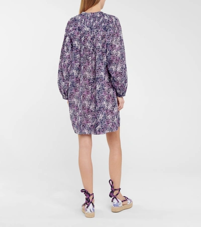 Shop Isabel Marant Étoile Virginie Floral Cotton Voile Minidress In Purple