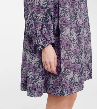 Shop Isabel Marant Étoile Virginie Floral Cotton Voile Minidress In Purple