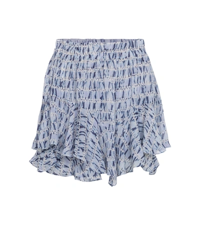 Shop Isabel Marant Étoile Sornel Tie-dye Georgette Shorts In Blue