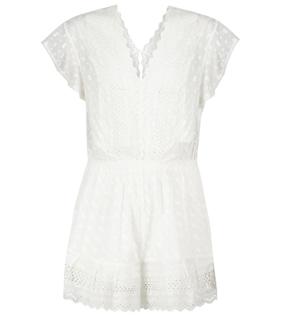 Shop Isabel Marant Étoile Tadeo Cotton Playsuit In White