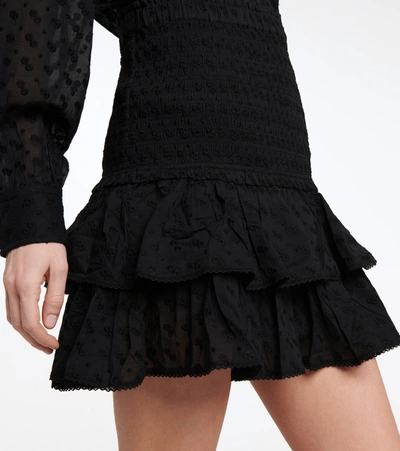 Shop Isabel Marant Étoile Tinaomi Tiered Poplin Miniskirt In Black