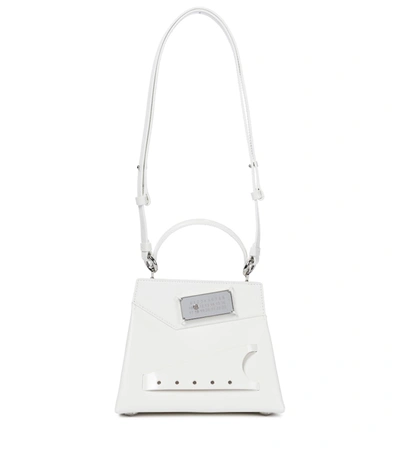 Shop Maison Margiela Snatched Small Leather Shoulder Bag In White