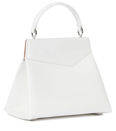 Shop Maison Margiela Snatched Small Leather Shoulder Bag In White