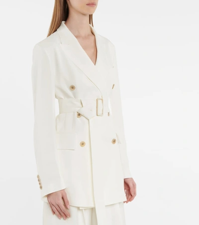 Shop Golden Goose Clizia Belted Blazer In White