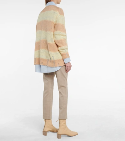 Shop Acne Studios Striped Sweater In Yellow