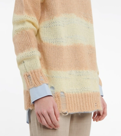 Shop Acne Studios Striped Sweater In Yellow