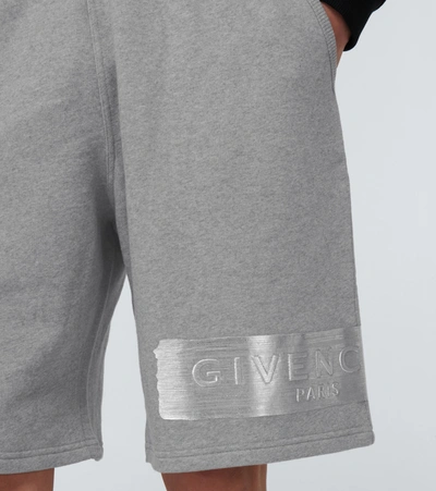 Shop Givenchy Cotton Logo Sweatshorts In Grey