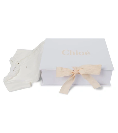 Shop Chloé Baby Cotton Onesie And 2-bib Set In White