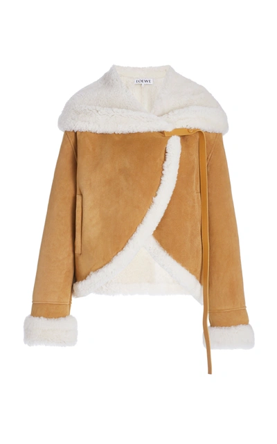 Shop Loewe Women's Shearling Wrap Jacket In Neutral