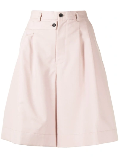 Shop Delada Double-waistband Wool-blend Shorts In Pink