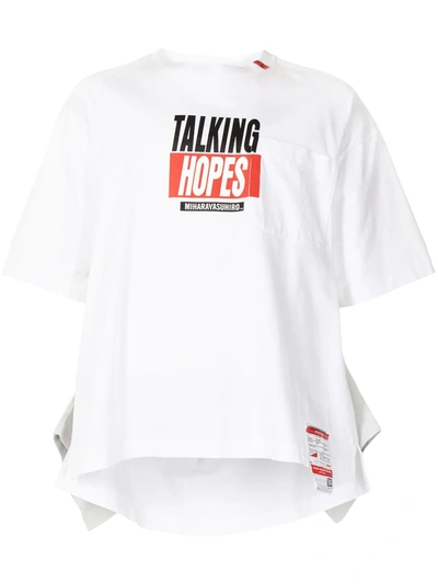 Shop Miharayasuhiro T-shirt-appliqué Cotton T-shirt In White