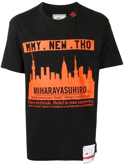 Shop Miharayasuhiro Logo Print T-shirt In Black