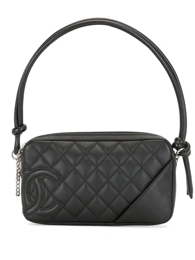 Pre-owned Chanel 2005 Cambon Line Handbag In Black