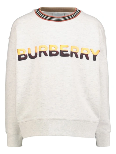 Shop Burberry Kids Sweatshirt For Boys In Grey