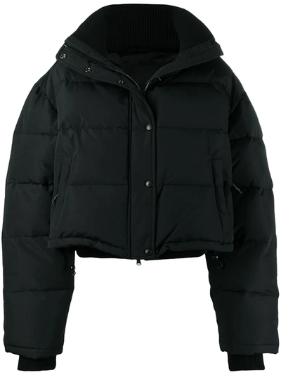 Shop Wardrobe.nyc Cropped Puffer Jacket In Black