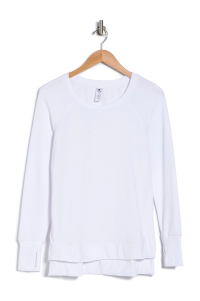 Shop 90 Degree By Reflex Terry Brushed Raglan Shirt In White